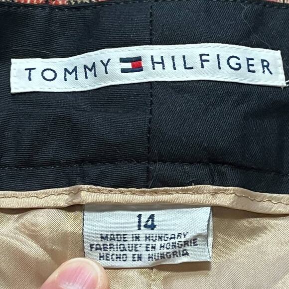 VTG TOMMY HILFIGER Wool Blend Wide Leg Plaid Trouser Pants  90s Y2K  SZ 12 - Picture 7 of 10